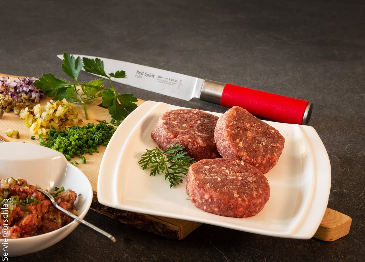 Beef Tatar - 100% mageres Rindfleisch 90g Portionen, einzeln entnehmbar