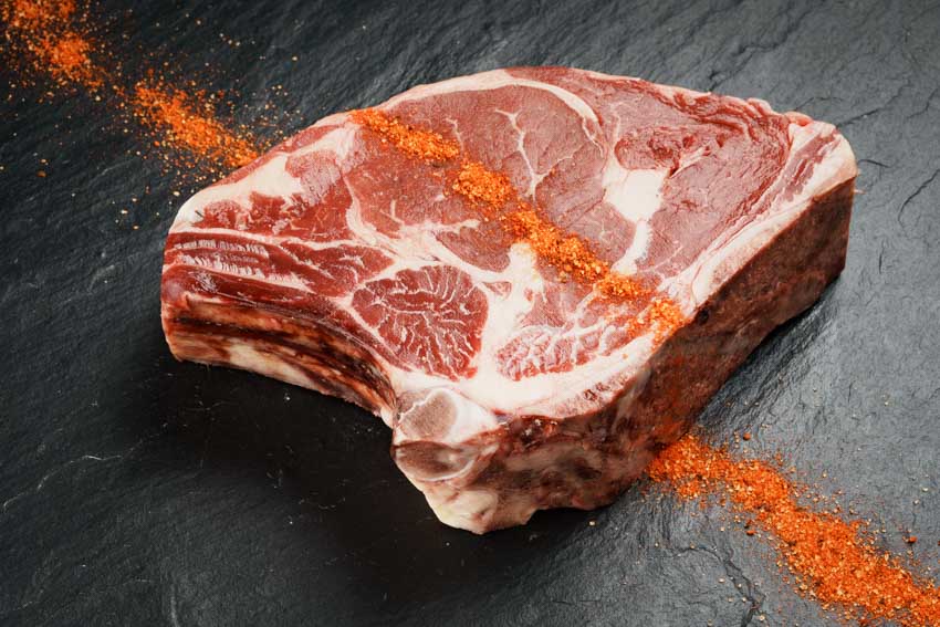 Donald Russell Dry Aged Rib Steak, Special Cut am Knochen
