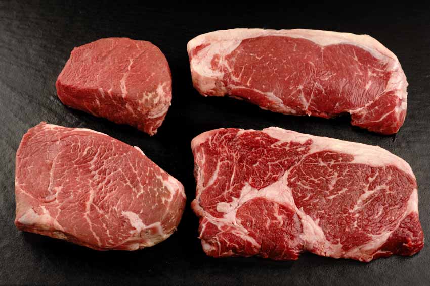 "Big 4" USA Steak Paket: Filet-, Ribeye-, Rump- und Hüftsteak, Creekstone Farms