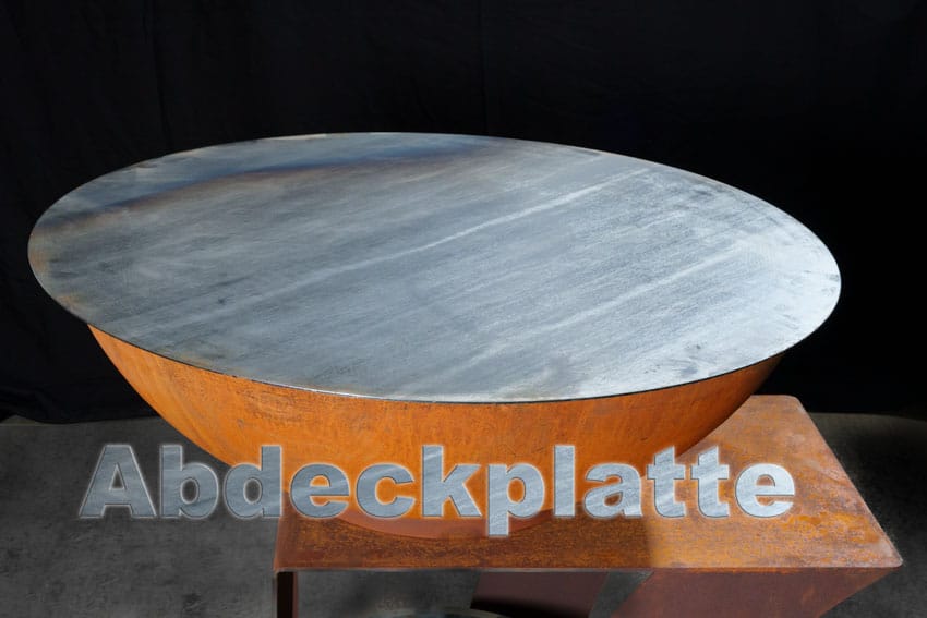 Tellermitte Planchagrill im Industrial “Rost” Look